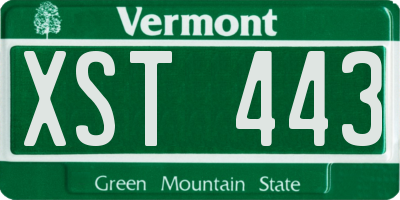 VT license plate XST443