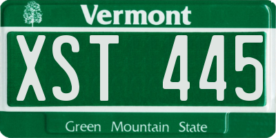 VT license plate XST445