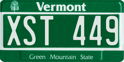 VT license plate XST449