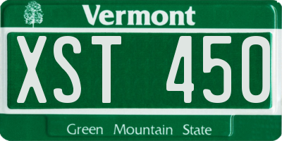 VT license plate XST450