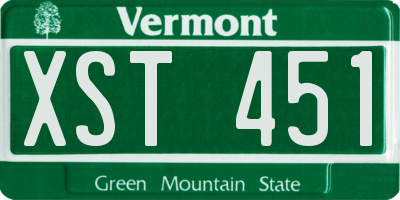 VT license plate XST451