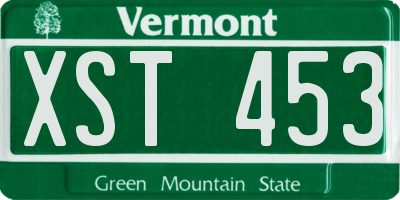 VT license plate XST453