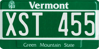 VT license plate XST455