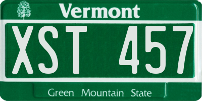 VT license plate XST457