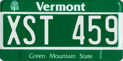 VT license plate XST459