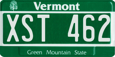 VT license plate XST462