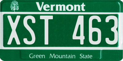 VT license plate XST463