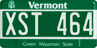 VT license plate XST464
