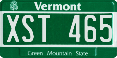 VT license plate XST465
