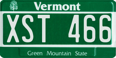 VT license plate XST466