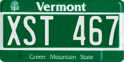 VT license plate XST467
