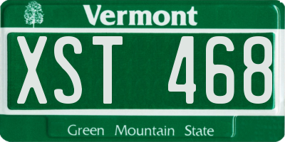 VT license plate XST468