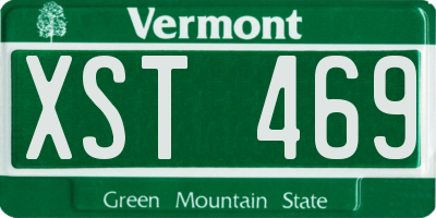 VT license plate XST469