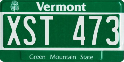 VT license plate XST473