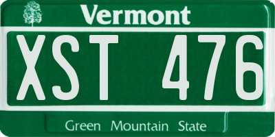 VT license plate XST476