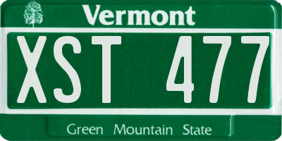 VT license plate XST477
