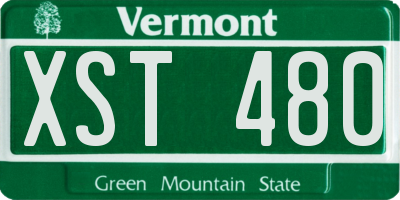 VT license plate XST480