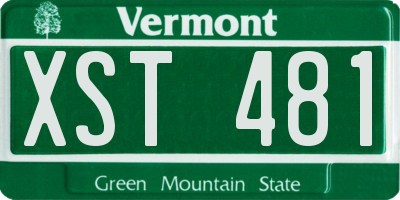 VT license plate XST481