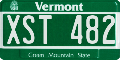 VT license plate XST482