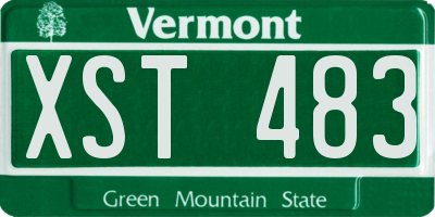 VT license plate XST483