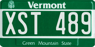 VT license plate XST489