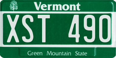 VT license plate XST490