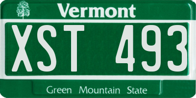 VT license plate XST493