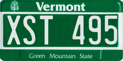 VT license plate XST495