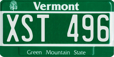 VT license plate XST496