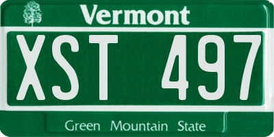 VT license plate XST497