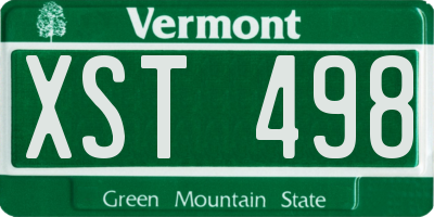VT license plate XST498
