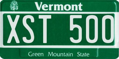 VT license plate XST500