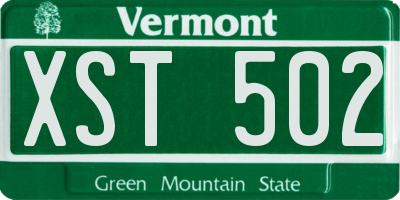 VT license plate XST502