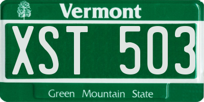 VT license plate XST503