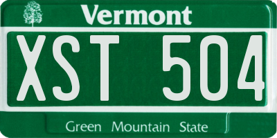 VT license plate XST504