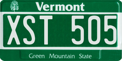 VT license plate XST505