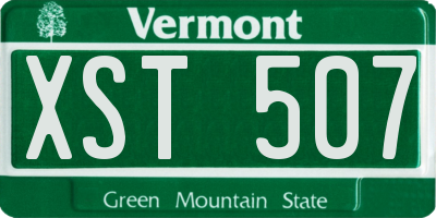 VT license plate XST507
