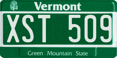 VT license plate XST509