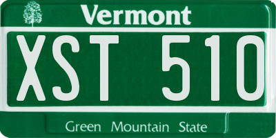 VT license plate XST510