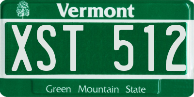VT license plate XST512