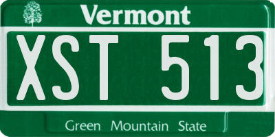VT license plate XST513