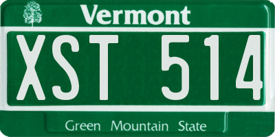 VT license plate XST514