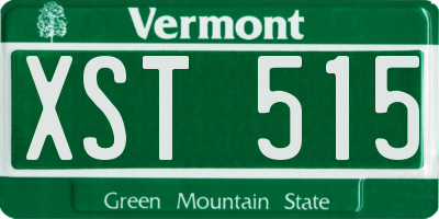 VT license plate XST515