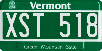 VT license plate XST518