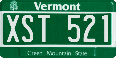 VT license plate XST521