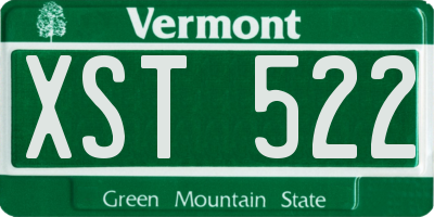 VT license plate XST522