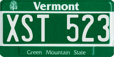 VT license plate XST523