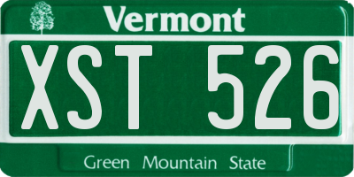 VT license plate XST526