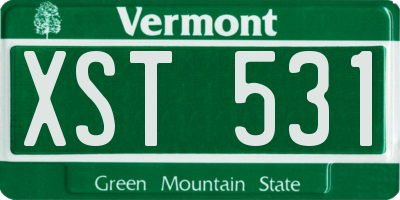 VT license plate XST531