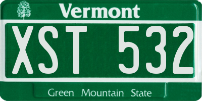 VT license plate XST532